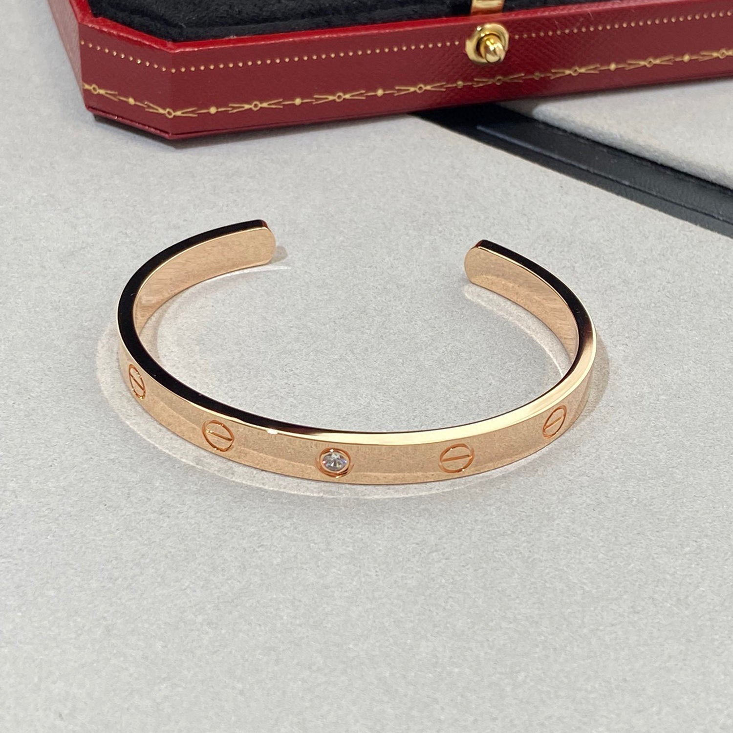 ¡®Star¡¯LOVE BRACELET 6.1MM 1 DIAMOND OPEN CUFF