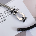 ¡®Star¡¯FORCE LARGE HORSESHOE BLACK DIAMOND BRACELET SILVER