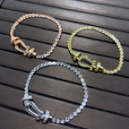 ¡®Star¡¯FORCE  LARGE HORSESHOE FULL DIAMOND TENNIS BRACELET