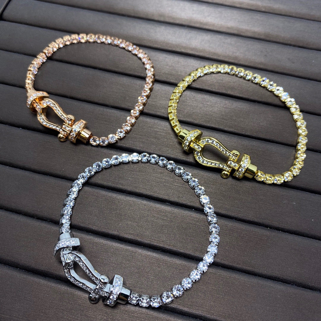 ¡®Star¡¯FORCE  LARGE HORSESHOE FULL DIAMOND TENNIS BRACELET