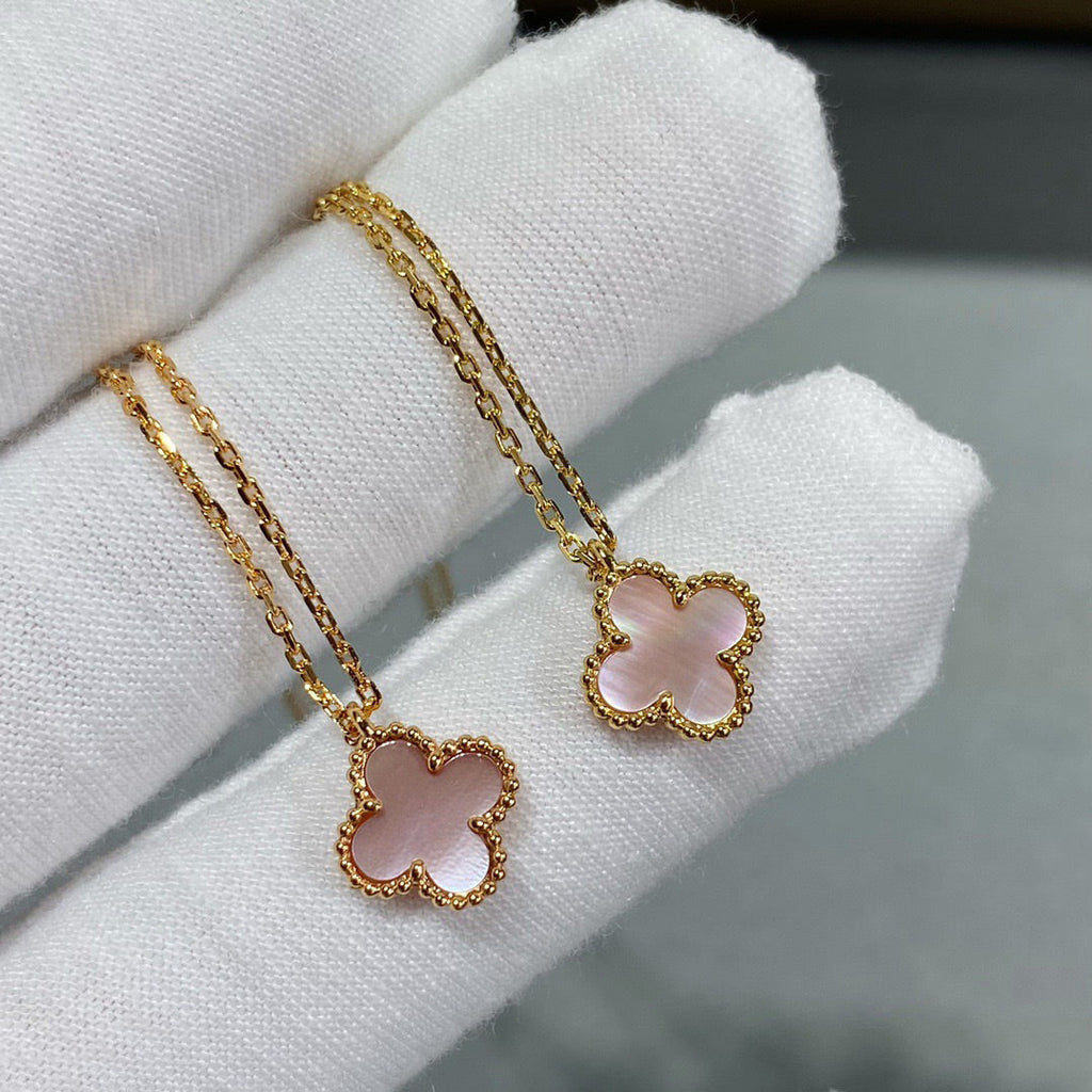 ¡®Star¡¯CLOVER 15MM PINK MOTHER-OF-PEARL SINGLE FLOWER NECKLACE