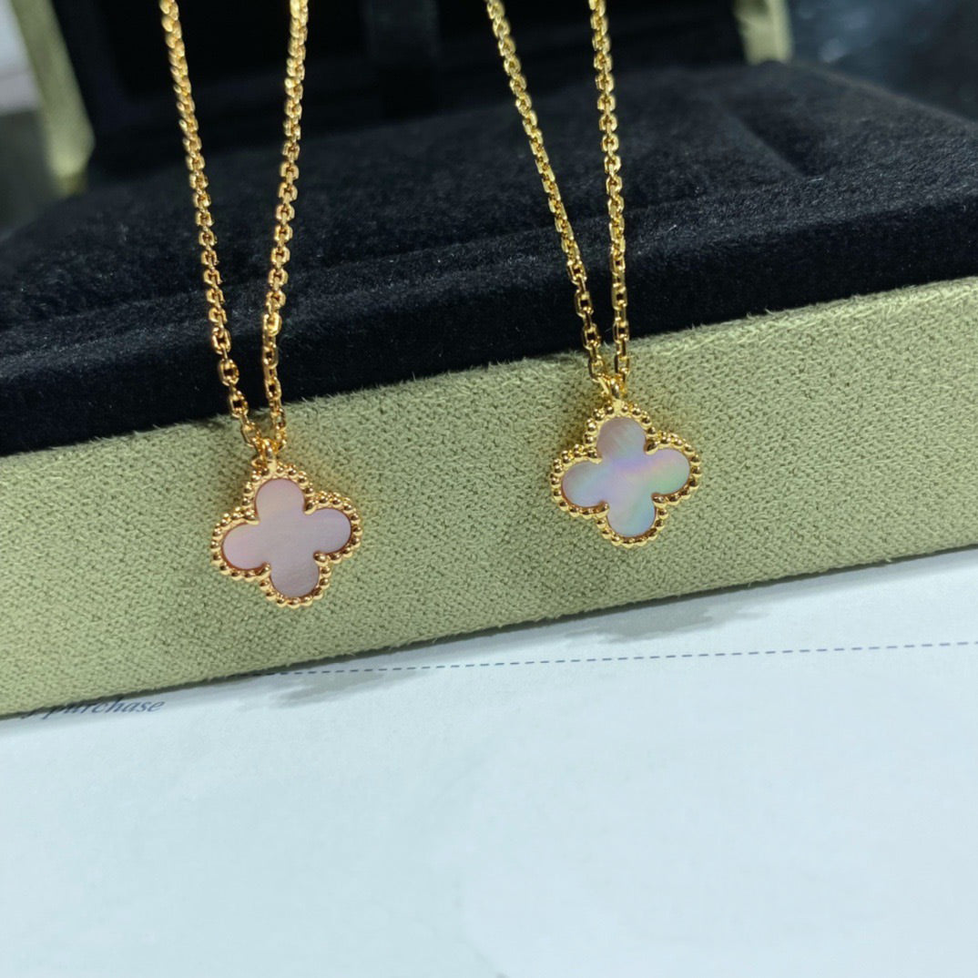 ¡®Star¡¯CLOVER 15MM PINK MOTHER-OF-PEARL SINGLE FLOWER NECKLACE