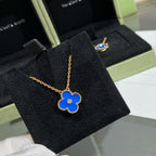 ¡®Star¡¯CLOVER 15MM DIAMOND AND BLUE AGATE NECKLACE