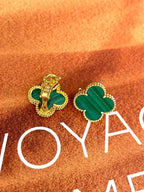 [Star] CLOVER LARGE (20mm) 1 MOTIFS GREENER MOP STUD EARRINGS