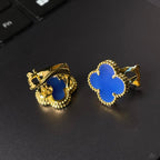 [Star] CLOVER LARGE (20mm) 1 MOTIFS BLUE MOP STUD EARRINGS