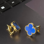 [Star] CLOVER LARGE (20mm) 1 MOTIFS BLUE MOP STUD EARRINGS