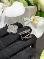 [Star] CLOVER 20MM MOTIFS DIAMOND STUD EARRINGS SILVER