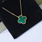¡®Star¡¯CLOVER 15MM MALACHITE SINGLE FLOWER  NECKLACE