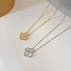 ¡®Star¡¯CLOVER 15MM DIAMOND SINGLE FLOWER NECKLACE