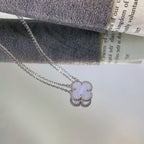 ¡®Star¡¯CLOVER 15MM BLUE CHALCEDONY NECKLACE SILVER