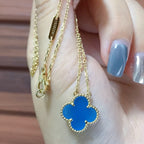 ¡®Star¡¯CLOVER 15MM BLUE AGATE NECKLACE