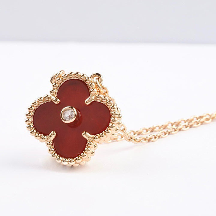 ¡®Star¡¯CLOVER 15MM DIAMOND CARNELIAN NECKLACE