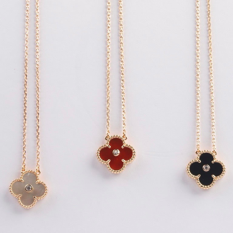¡®Star¡¯CLOVER 15MM DIAMOND CARNELIAN NECKLACE