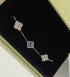 [Star]New  CLOVER 5 MOTIF PURPLE CHALCEDONY BRACELET COLLECTION