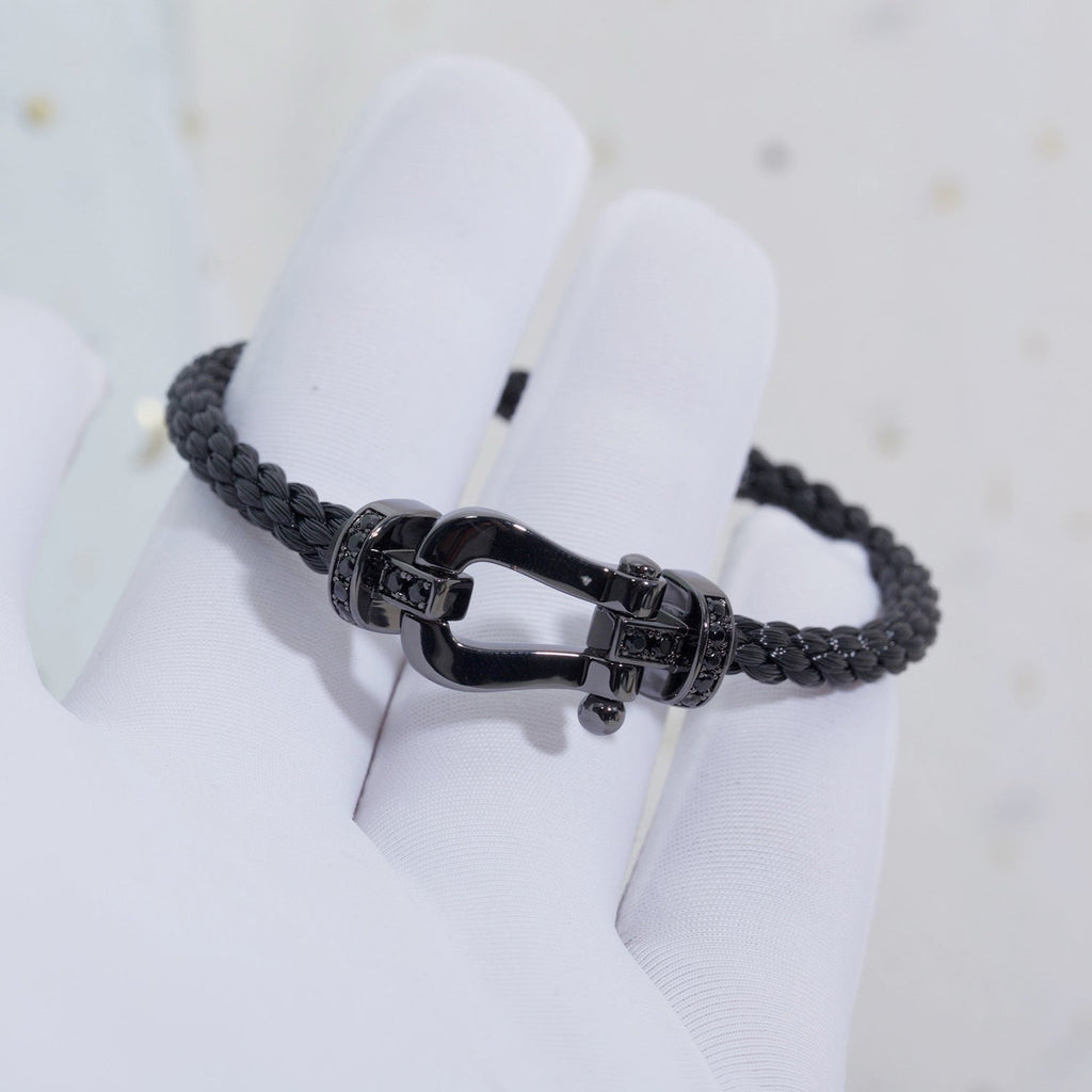 ¡®Star¡¯FORCE LARGE SERIES HORSESHOE BLACK SAMURAI BRACELET