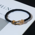 ¡®Star¡¯FORCE LARGE HORSESHOE BLACK WHITE DIAMOND BRACELET ROSE GOLD