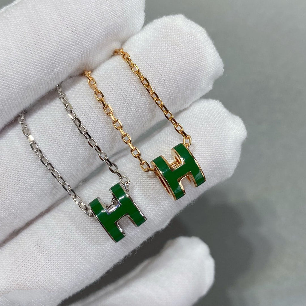¡®Star¡¯POP H GREEN NECKLACE SILVER AND GOLD