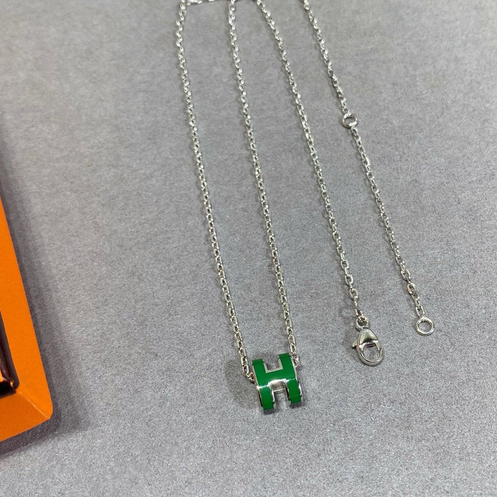 ¡®Star¡¯POP H GREEN NECKLACE SILVER AND GOLD