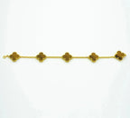 [Star]New  CLOVER 5 MOTIFS TIGER EYE BRACELET COLLECTION