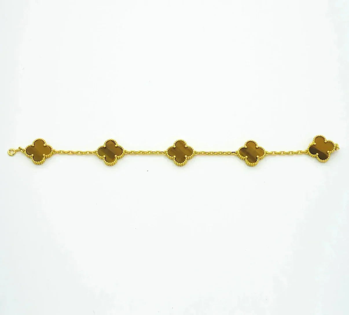 [Star]New  CLOVER 5 MOTIFS TIGER EYE BRACELET COLLECTION