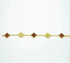 [Star]New  CLOVER 5 MOTIF RED CORNELIAN BRACELET COLLECTION