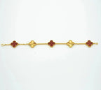 [Star]New  CLOVER 5 MOTIF RED CORNELIAN BRACELET COLLECTION