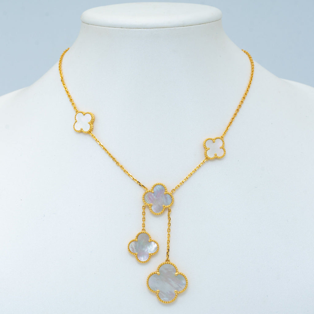 ¡®Star¡¯CLOVER MOTHER OF PEARL NECKLACE 6 MOTIF
