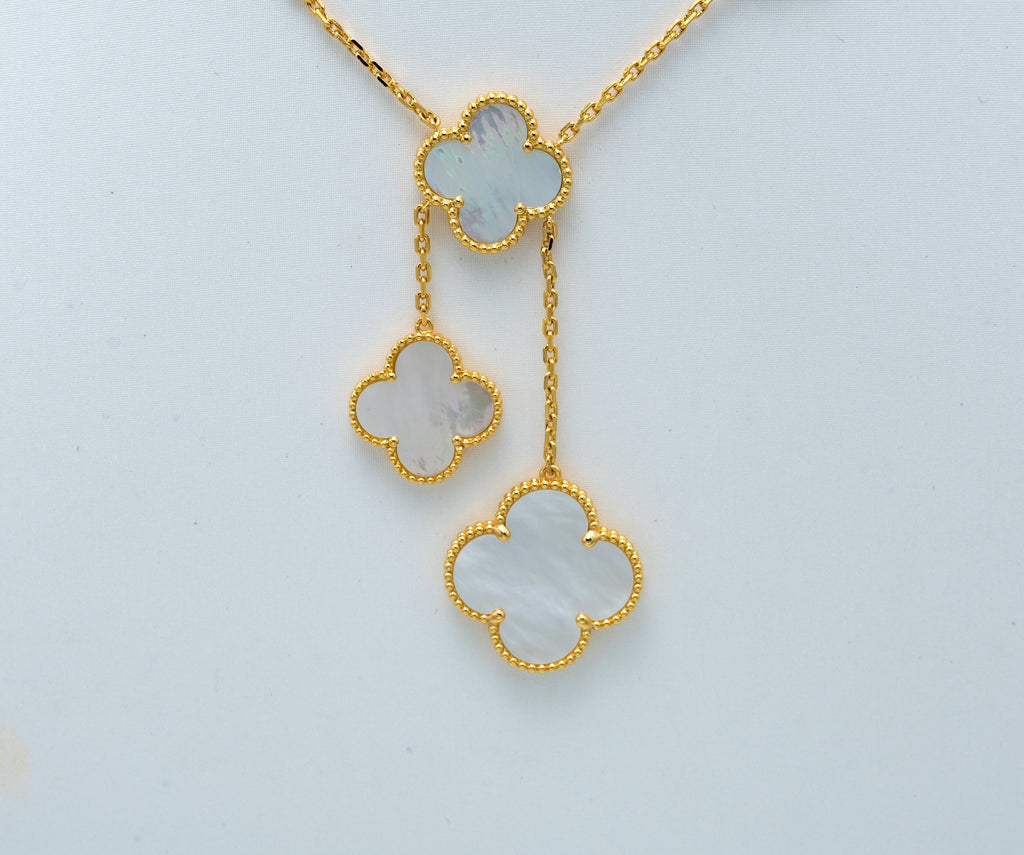 ¡®Star¡¯CLOVER MOTHER OF PEARL NECKLACE 6 MOTIF