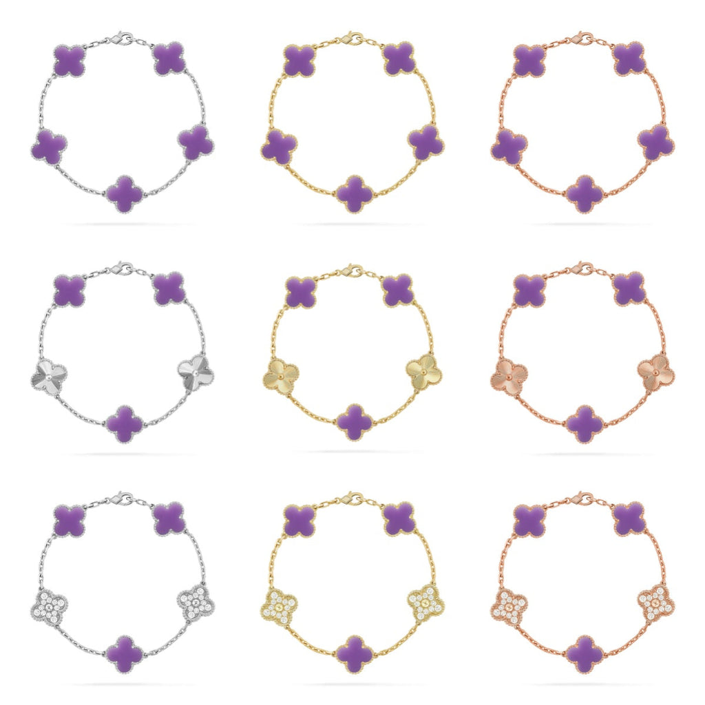 [Star]New CLOVER 5 MOTIF LIGHT PURPLE BRACELET COLLECTION