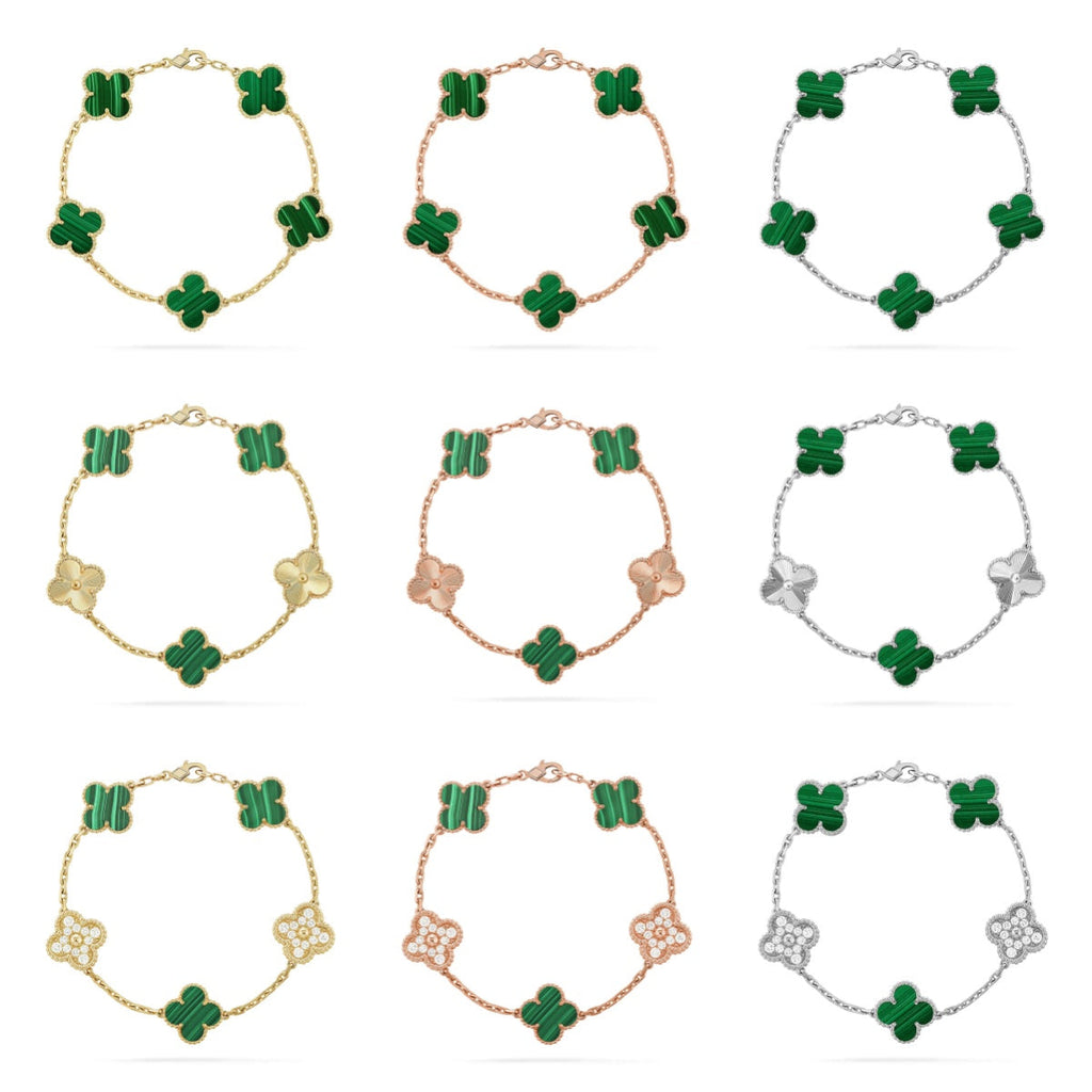 [Star]New  CLOVER 5 MOTIF MALACHITE BRACELET COLLECTION