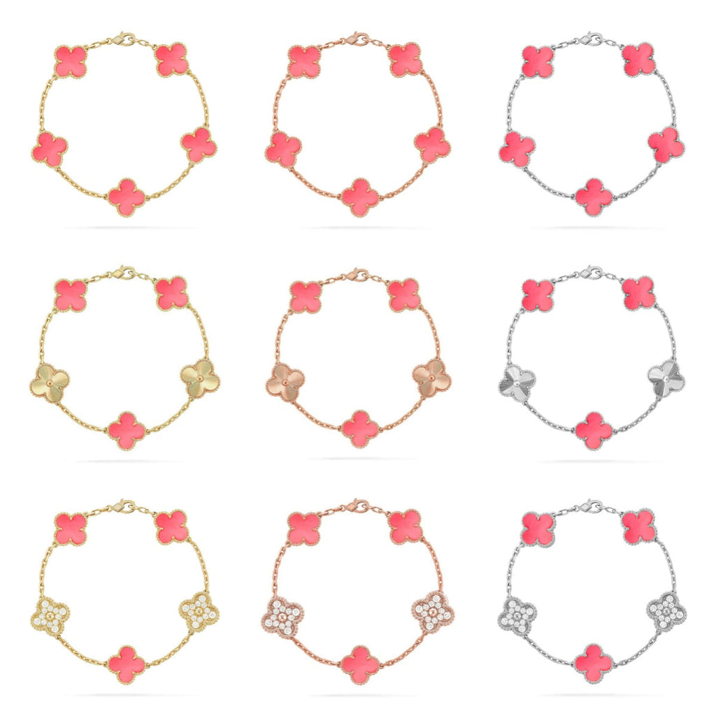 [Star]New  CLOVER 5 MOTIFS  PINK MOP BRACELET COLLECTION