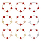 [Star]New CLOVER 5 MOTIF RED PATTERN BRACELET COLLECTION