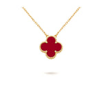 ¡®Star¡¯CLOVER 15MM CARNELIAN SINGLE FLOWER NECKLACE