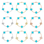 [Star]New  CLOVER 5 MOTIF TURQUOISE BRACELET COLLECTION