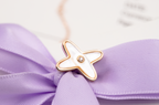 ¡®Star¡¯JEUX DE WHITE MOP PINK GOLD DIAMOND EARRINGS