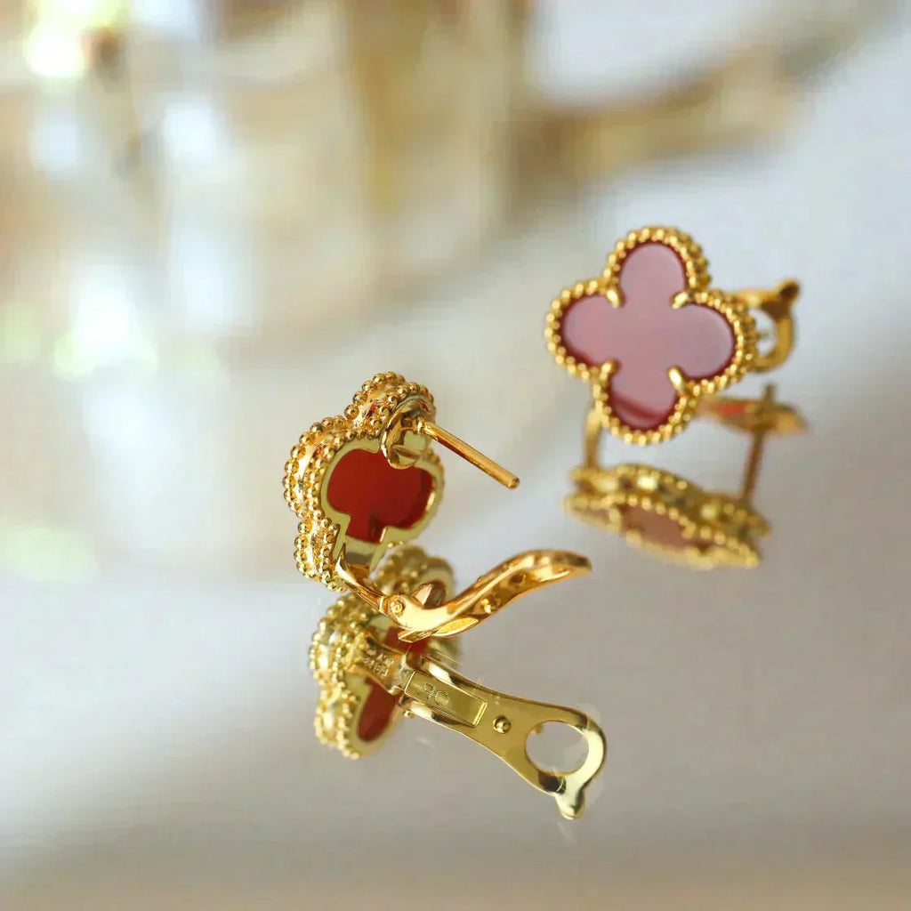 ¡®Star¡¯CLOVER MEDIUM 1 MOTIFS CARNELIAN  EARRINGS