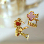¡®Star¡¯CLOVER MEDIUM 1 MOTIFS CARNELIAN  EARRINGS
