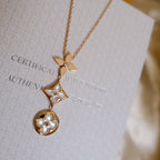 ¡®Star¡¯COLOR BLOSSOM LARIAT NECKLACE PINK GOLD WHITE MOTHER PEARL AND DIAMOND