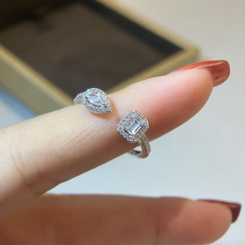 [moco jewelrys ]MY TWIN TOI & MOI SILVER DIAMOND RING