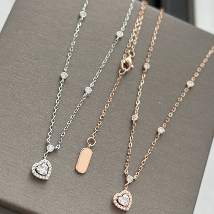[moco jewelrys ]JOY HEART DIAMOND NECKLACE