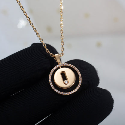 [moco jewelrys ]moco jewelrys MOVE PM NECKLACE PINK GOLD DIAMOND