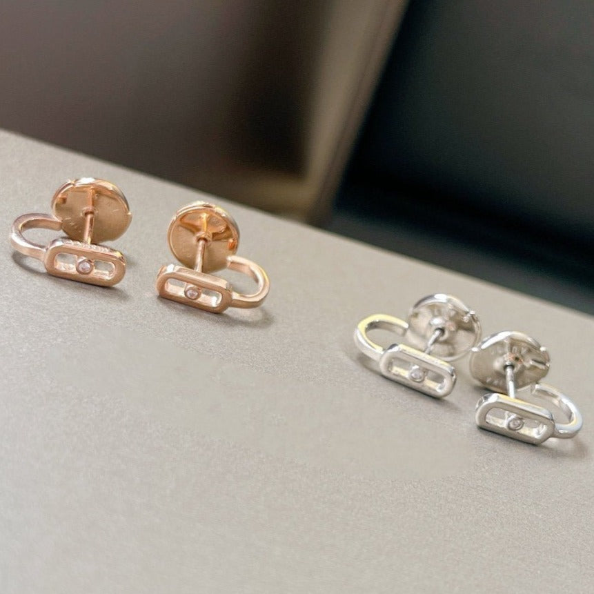 [moco jewelrys ]CREOLES MOVE UNO MINI 1 DIAMOND EARRINGS