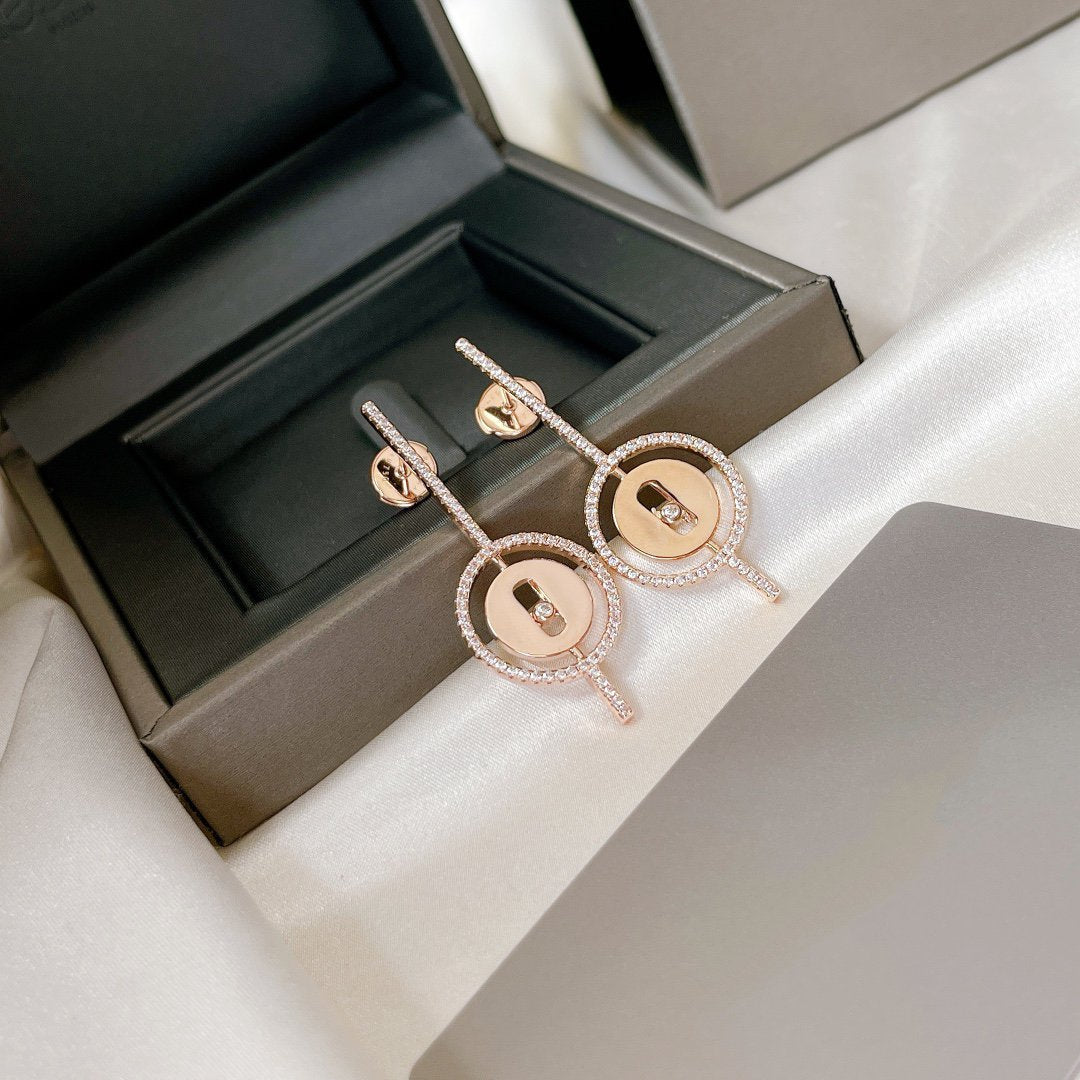[moco jewelrys ]moco jewelrys MOVE ARROW PINK GOLD DIAMOND EARRINGS