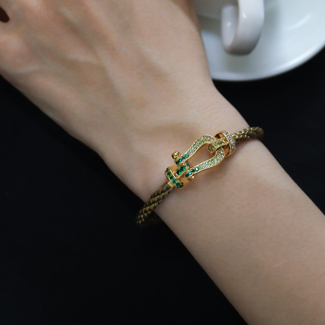 ¡®Star¡¯FORCE 10 GOLD GREEN DIAMOND PAVED