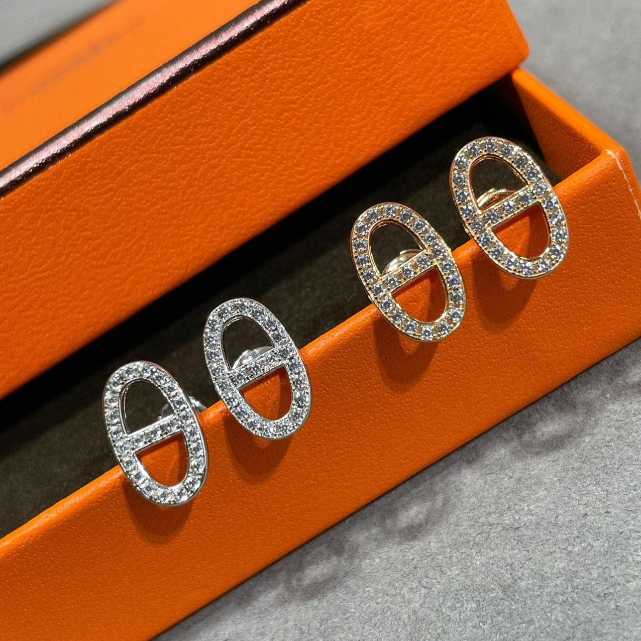 ¡®Star¡¯HM FULL DIAMOND PIG NOSE STUD EARRINGS