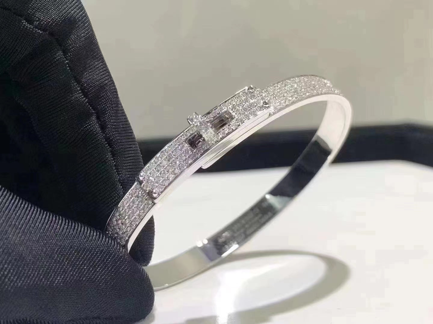 ¡®Star¡¯HM KELLY BRACELET IN SILVER AND FULL PAVE DIAMOND