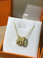 ¡®Star¡¯HM CLIC YELLOW ENAMEL GOLD NECKLACE