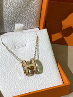 ¡®Star¡¯HM CLIC YELLOW ENAMEL GOLD NECKLACE