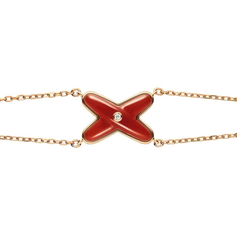 ¡®Star¡¯JEUX BRACELET CARNELIAN PINK GOLD 1 DIAMOND