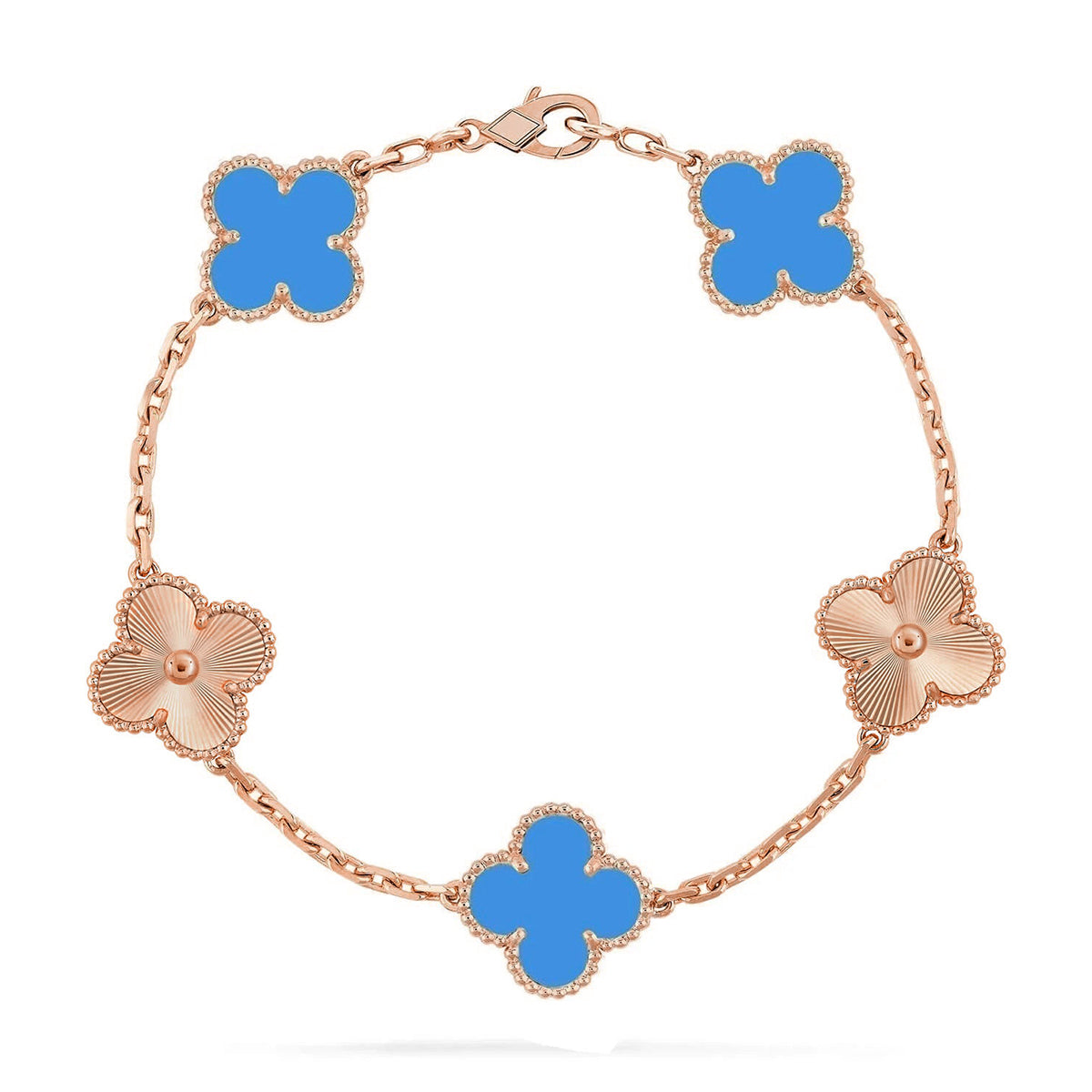 [Star]New CLOVER 5 MOTIF BLUE AGATE BRACELET COLLECTION